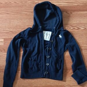 Abercrombie & Fitch Blue Hooded Sweatshirt Casual Style